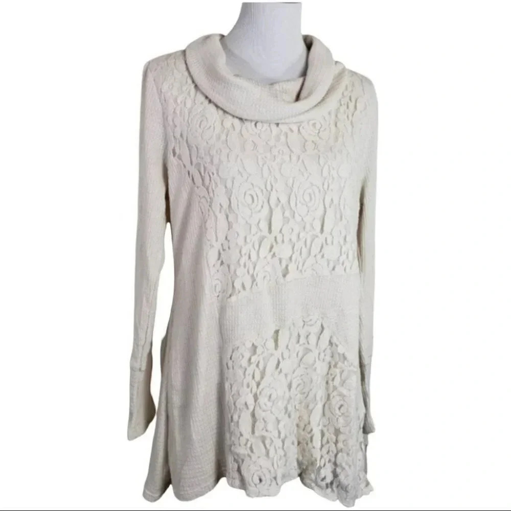 Rxb L cream Boho shabby‎ chic tunic